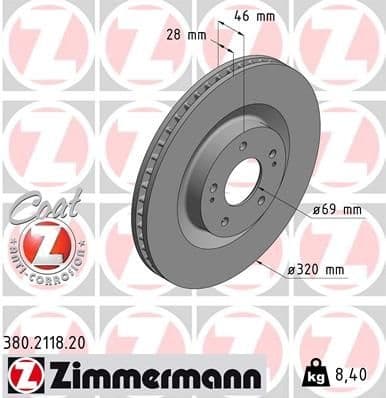 Brake Disc COAT Z 380.2118.20