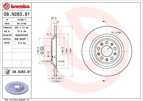 Brake Disc PRIME LINE - UV Coated 08.N283.81