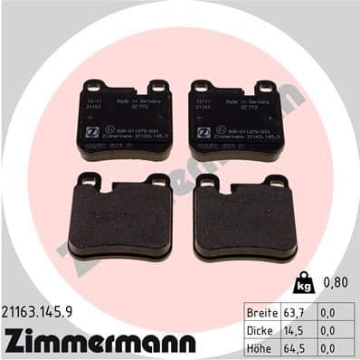 Brake Pad Set, disc brake pb:z 21163.145.9
