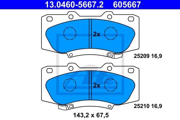 Brake Pad Set, disc brake 13.0460-5667.2