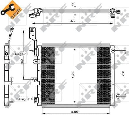 Condenser, air conditioning EASY FIT 350047