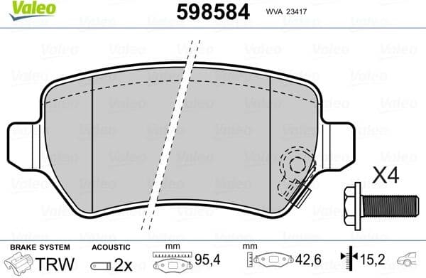 Brake Pad Set, disc brake 598584