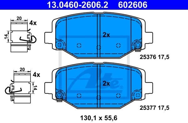 Brake Pad Set, disc brake 13.0460-2606.2