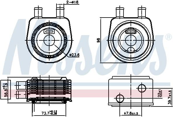 Oil Cooler, engine oil ** FIRST FIT ** 90774
