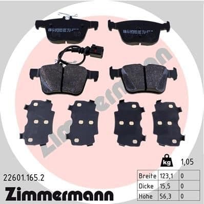 Brake Pad Set, disc brake 22601.165.2
