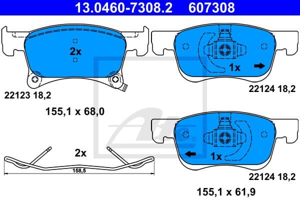 Brake Pad Set, disc brake 13.0460-7308.2