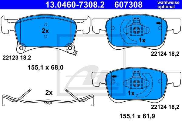 Brake Pad Set, disc brake 13.0460-7308.2 - image 2