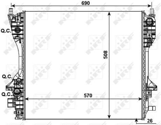 Radiator, engine cooling 53012