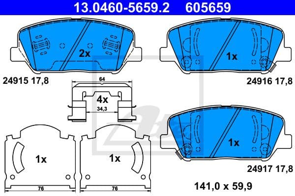Brake Pad Set, disc brake 13.0460-5659.2