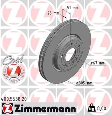Brake Disc COAT Z 400.5538.20