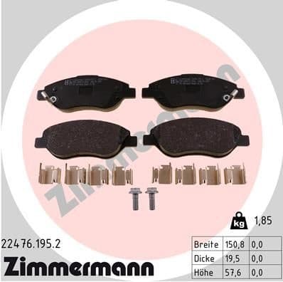 Brake Pad Set, disc brake 22476.195.2