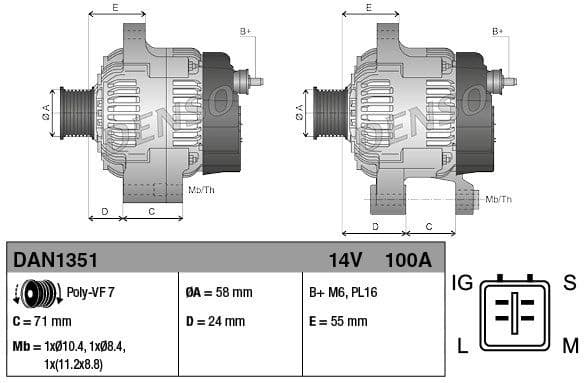 Alternator DAN1351 - image 3