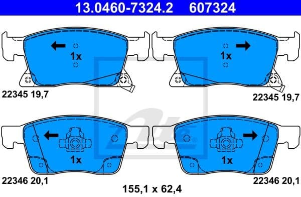 Brake Pad Set, disc brake 13.0460-7324.2