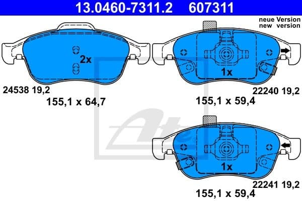 Brake Pad Set, disc brake 13.0460-7311.2 - image 2