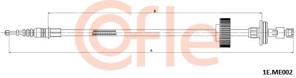 Cable Pull, parking brake 1E.ME002