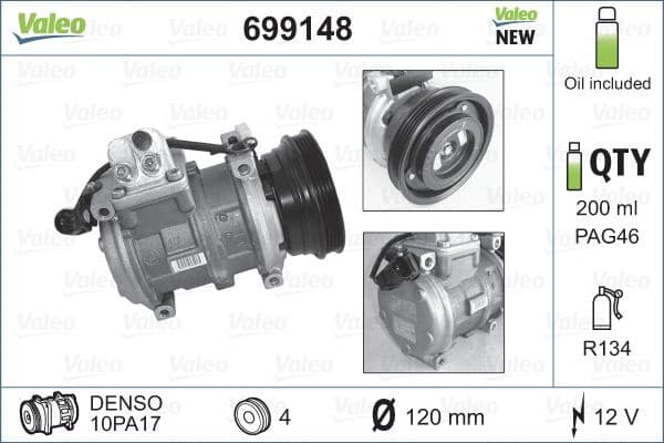 Compressor, air conditioning VALEO CORE-FLEX 699148
