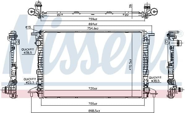 Radiator, engine cooling 606462