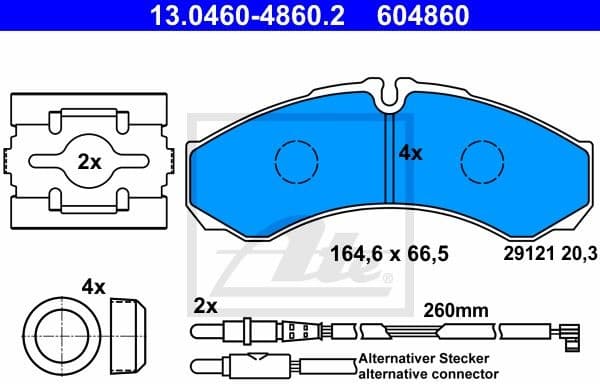 Brake Pad Set, disc brake 13.0460-4860.2