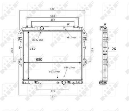 Radiator, engine cooling 58534