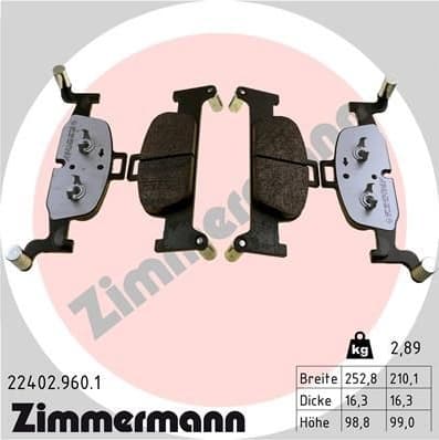 Brake Pad Set, disc brake rd:z 22402.960.1