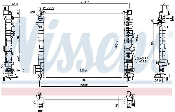 Radiator, engine cooling 606660