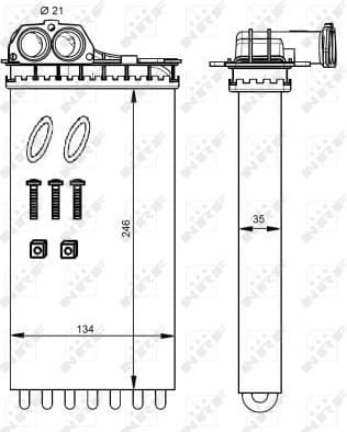 Heat Exchanger, interior heating EASY FIT 54332