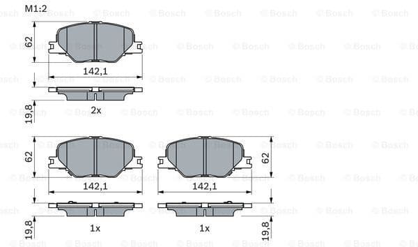 Brake Pad Set, disc brake 0986424868