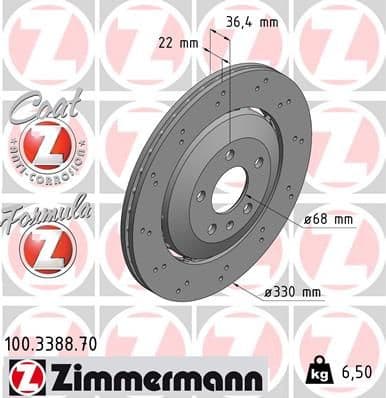 Brake Disc FORMULA Z BRAKE DISC 100.3388.70