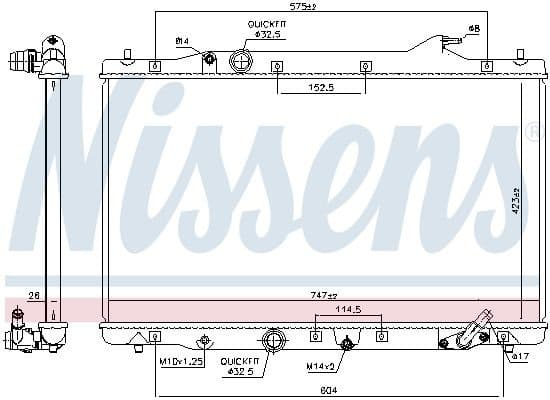 Radiator, engine cooling 606216