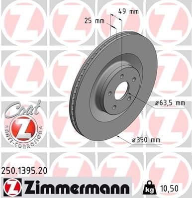 Brake Disc COAT Z 250.1395.20