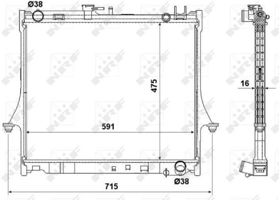 Radiator, engine cooling 53540