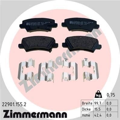 Brake Pad Set, disc brake 22901.155.2