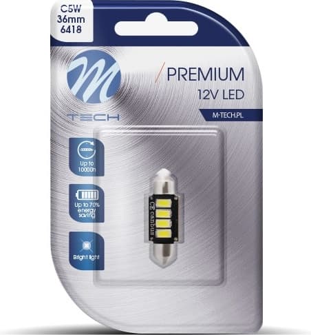 LED lemputė C5W 36mm M-TECH 1vnt - LB334W-01B-MTH (M-TECH) - Autoera