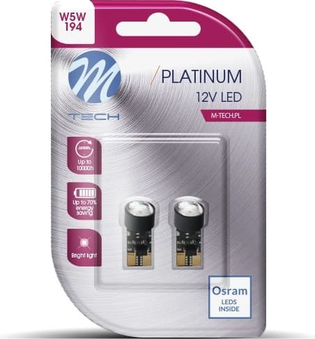 Lemputės MTECH PLATINUM W5W 2xLED - LB803W-MTH (M-TECH) - Autoera