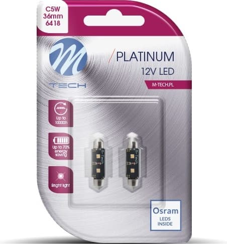 Lemputės MTECH PLATINUM C5W 2xLED 36mm - LB813W-MTH