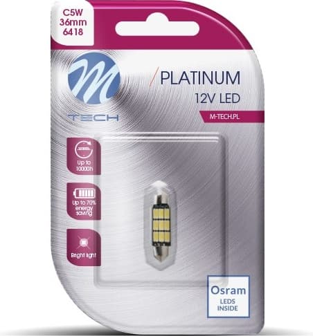 Lemputė MTECH PLATINUM C5W LED 36mm - LB815WW-01B-MTH