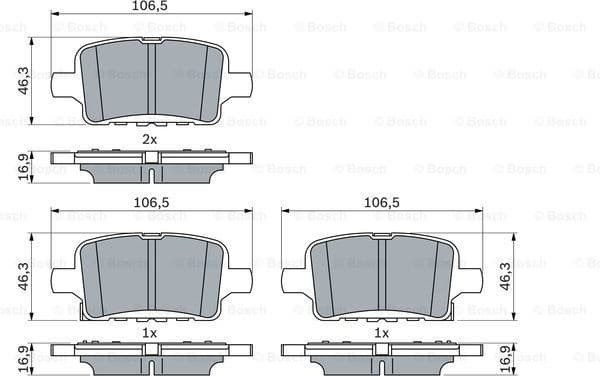 Brake Pad Set, disc brake 0986424870