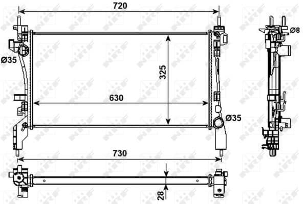Radiator, engine cooling 53982