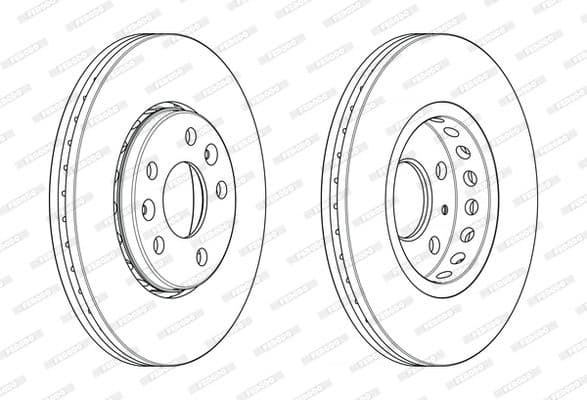 Brake discs kit front (2pcs), Top Quality DDF2507C