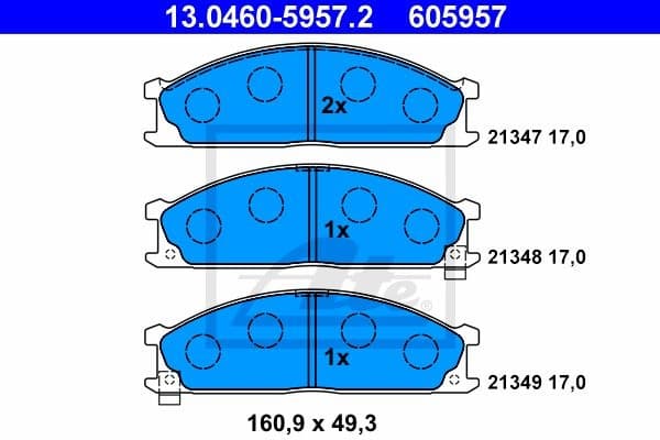 Brake Pad Set, disc brake 13.0460-5957.2