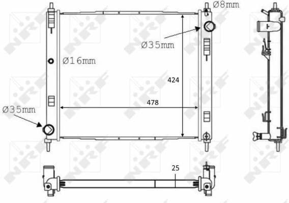 Radiator, engine cooling 58231