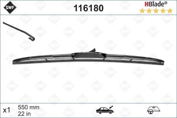 Wiper Blade DAS ORIGINAL HBLADE 116180