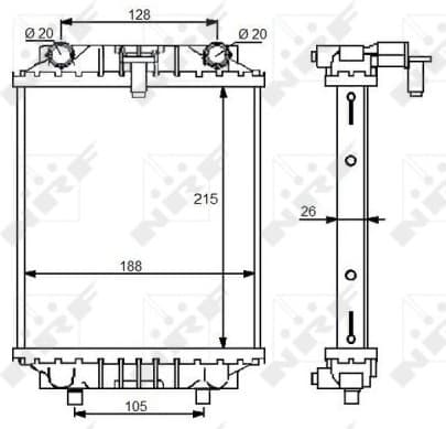Radiator, engine cooling 59125