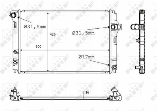 Radiator, engine cooling 58382