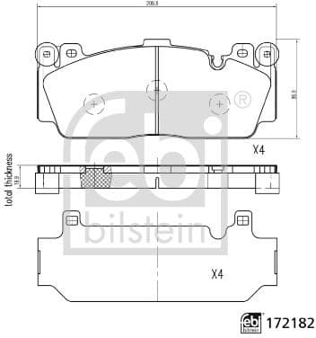 Brake Pad Set, disc brake 172182