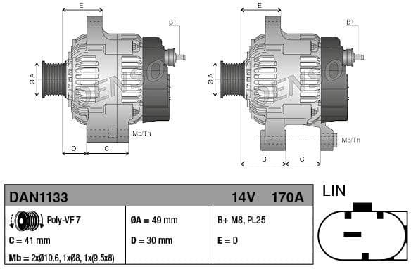 Alternator DAN1133 - image 3