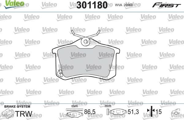 Brake Pad Set, disc brake ESSENTIAL 301180