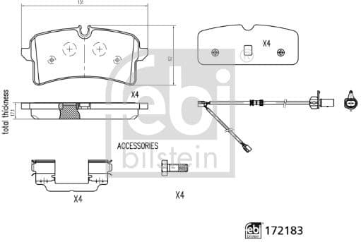 Brake Pad Set, disc brake 172183