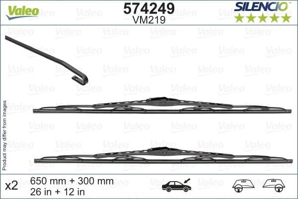 Wiper Blade SILENCIO CONVENTIONAL SET 574249