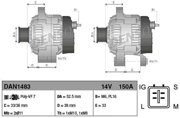 Alternator DAN1483